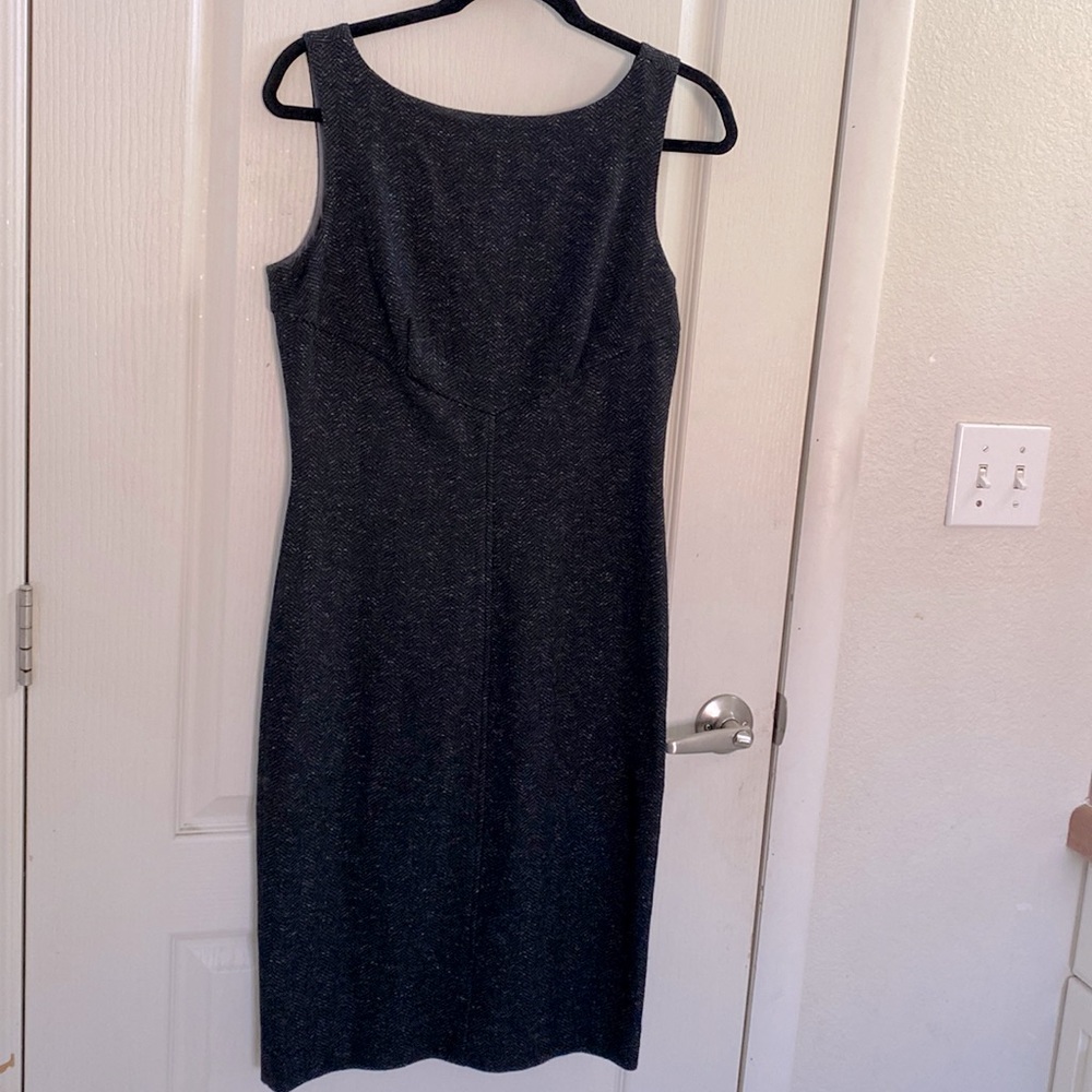 Diane Von Furstenberg Black and Gray Wool Dress